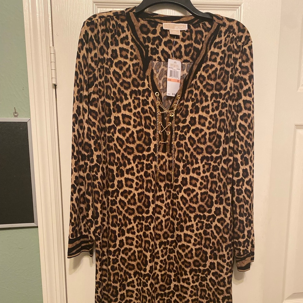 New-Michael Kors Leopard Print Dress